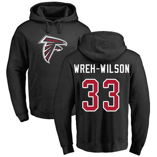 Atlanta Falcons Men Black Blidi Wreh-Wilson Name And Number Logo NFL Football 33 Pullover Hoodie Sweatshirts